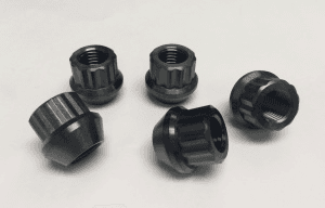 Katech Titanium Lug Nuts, 12pt 12x1.5mm - Carbon, Black